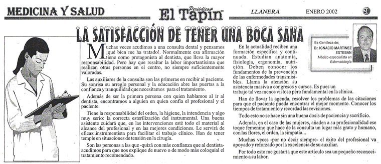 Reconocimiento al equipo auxiliar